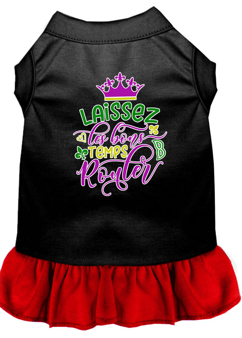 Laissez Les Bons Temps Rouler Screen Print Mardi Gras Dog Dress