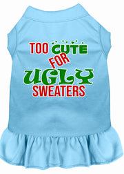 Too Cute For Ugly Sweaters Screen Print Dog Dress