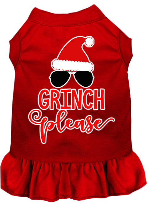 Grinch Please Screen Print Dog Dress