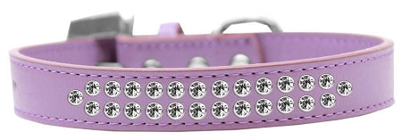 Two Row Clear Crystal Size Dog Collar