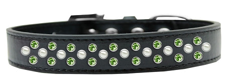 Sprinkles Dog Collar Pearl And Lime Green Crystals Size