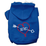 Xoxo Screen Print Pet Hoodies Size