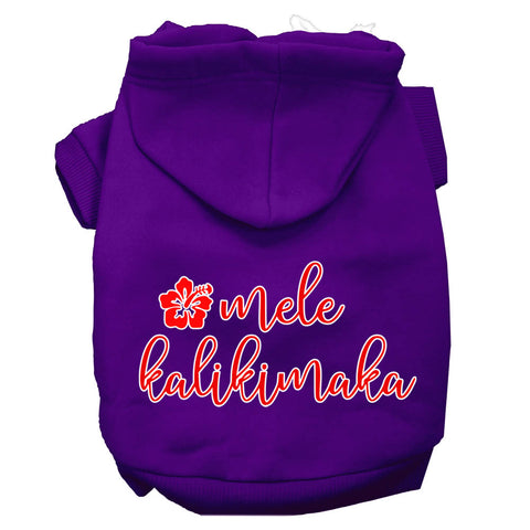 Mele Kalikimaka Screen Print Dog Hoodie