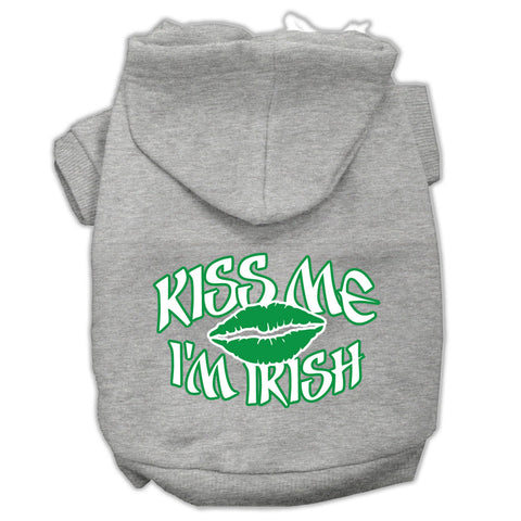 Kiss Me I'm Irish Screen Print Pet Hoodies Size