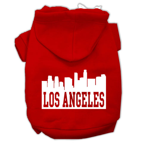 Los Angeles Skyline Screen Print Pet Hoodies Size