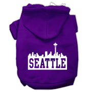 Seattle Skyline Screen Print Pet Hoodies Size