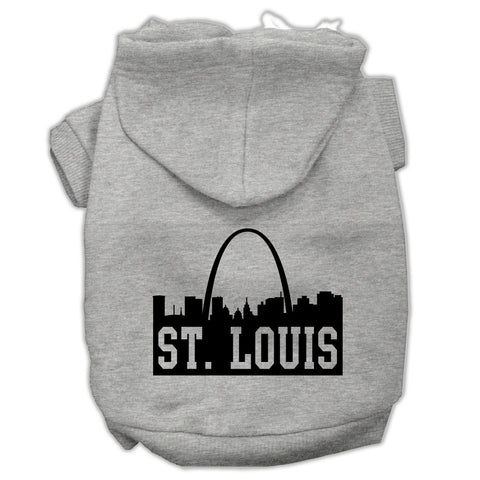 St Louis Skyline Screen Print Pet Hoodies Size