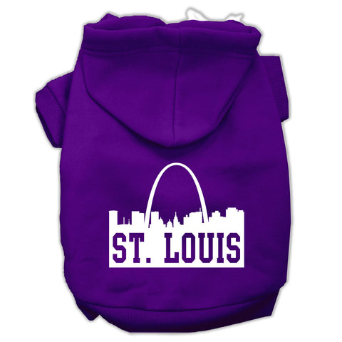 St Louis Skyline Screen Print Pet Hoodies Size