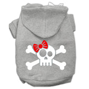 Skull Crossbone Bow Screen Print Pet Hoodies Size