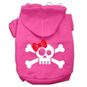 Skull Crossbone Bow Screen Print Pet Hoodies Size