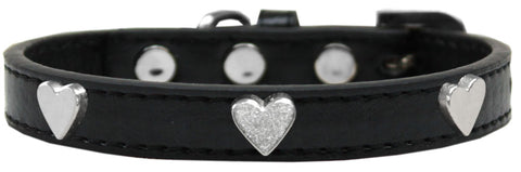 Silver Heart Widget Dog Collar Size