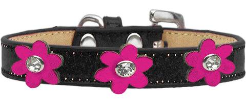 Metallic Flower Ice Cream Collar Black With Metallic Flowers Size