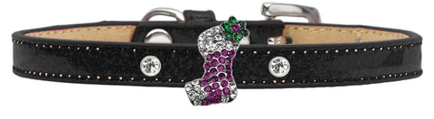 Holiday Charm Dog Collar Black Ice Cream Size